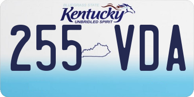 KY license plate 255VDA