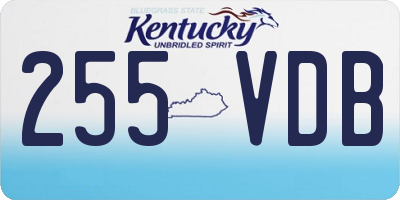 KY license plate 255VDB
