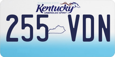 KY license plate 255VDN