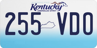 KY license plate 255VDO