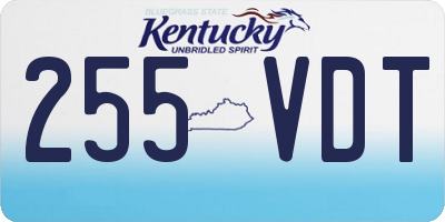 KY license plate 255VDT