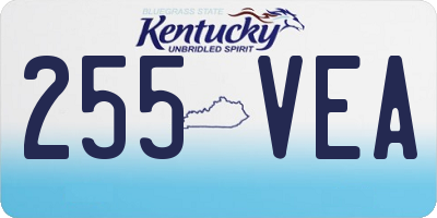KY license plate 255VEA