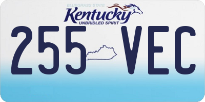 KY license plate 255VEC