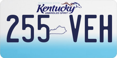 KY license plate 255VEH