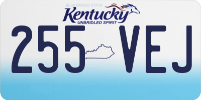 KY license plate 255VEJ