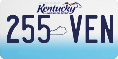 KY license plate 255VEN