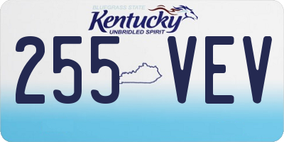 KY license plate 255VEV