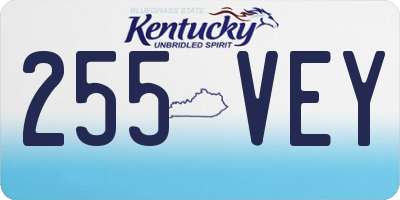 KY license plate 255VEY