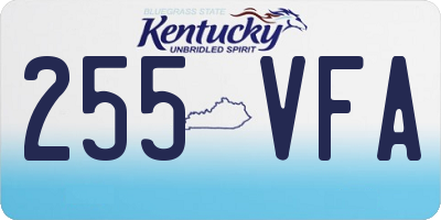 KY license plate 255VFA