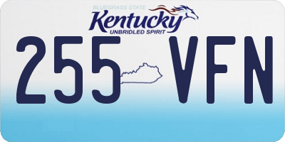 KY license plate 255VFN