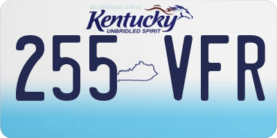 KY license plate 255VFR