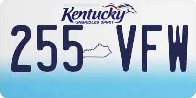 KY license plate 255VFW