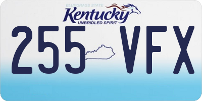 KY license plate 255VFX