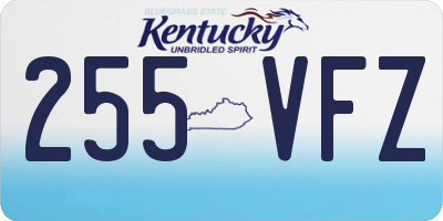 KY license plate 255VFZ