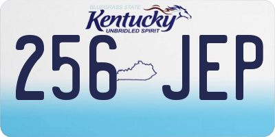 KY license plate 256JEP
