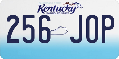 KY license plate 256JOP