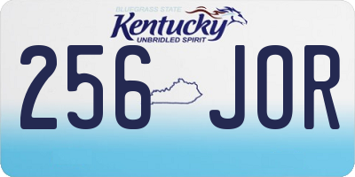 KY license plate 256JOR