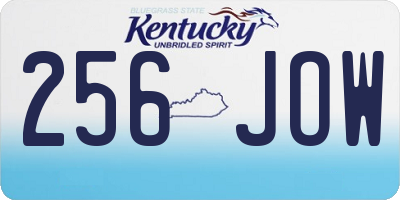 KY license plate 256JOW