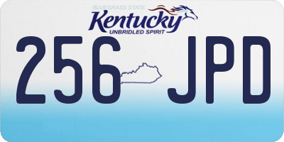 KY license plate 256JPD