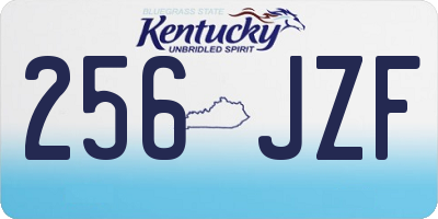 KY license plate 256JZF