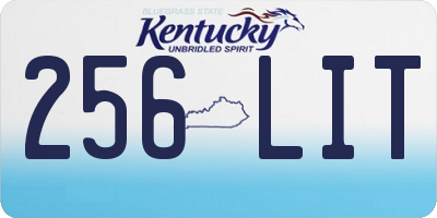 KY license plate 256LIT