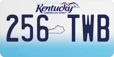 KY license plate 256TWB