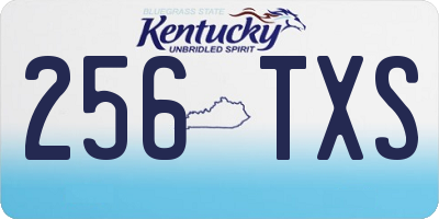 KY license plate 256TXS