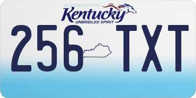 KY license plate 256TXT