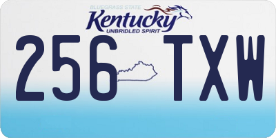 KY license plate 256TXW