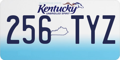 KY license plate 256TYZ