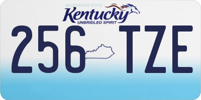 KY license plate 256TZE