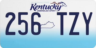 KY license plate 256TZY