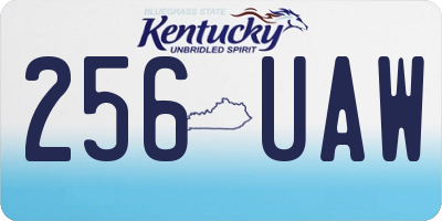 KY license plate 256UAW