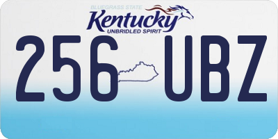 KY license plate 256UBZ