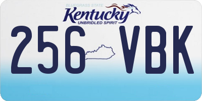 KY license plate 256VBK