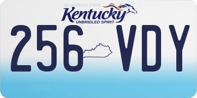 KY license plate 256VDY