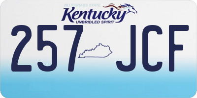 KY license plate 257JCF