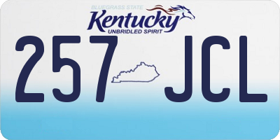 KY license plate 257JCL