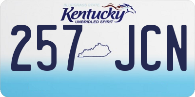 KY license plate 257JCN