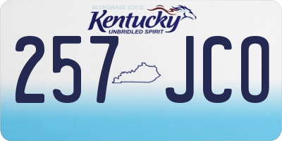 KY license plate 257JCO