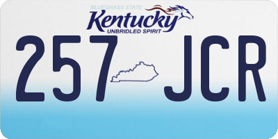 KY license plate 257JCR