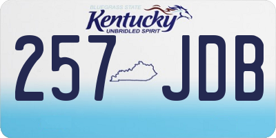 KY license plate 257JDB