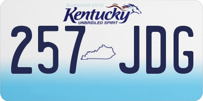 KY license plate 257JDG