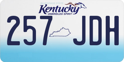 KY license plate 257JDH