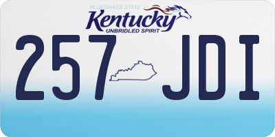 KY license plate 257JDI