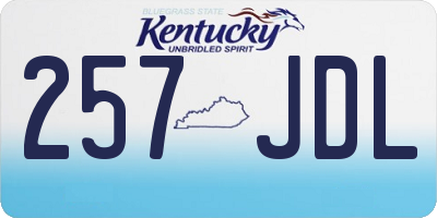 KY license plate 257JDL