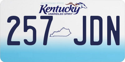 KY license plate 257JDN