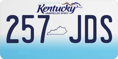 KY license plate 257JDS