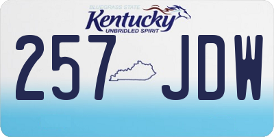 KY license plate 257JDW