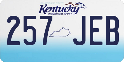KY license plate 257JEB